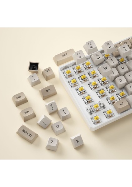 Aıgo A108 Milky & Brown Ingilizce Q Mekanik Klavye Yellow Switch modelleri