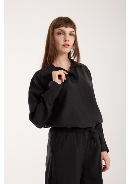 Ipeksi Yumuşaklıkta Modal Kumaş Rahat Kesim Uzun Gömlek modelleri