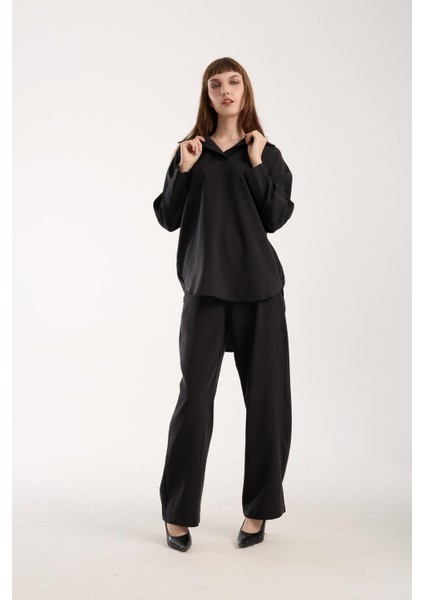 Ipeksi Yumuşaklıkta Modal Kumaş Rahat Kesim Uzun Gömlek