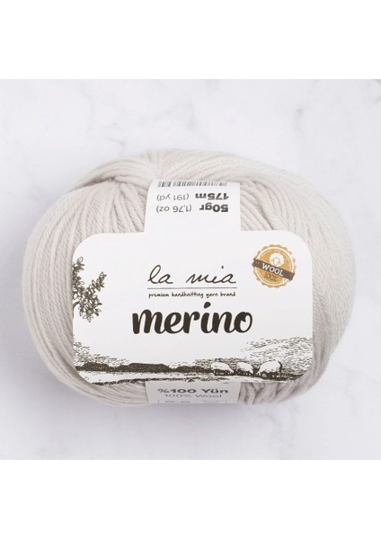 La Mia Merino Açık Gri El Örgü Ipi - L047 - 33782