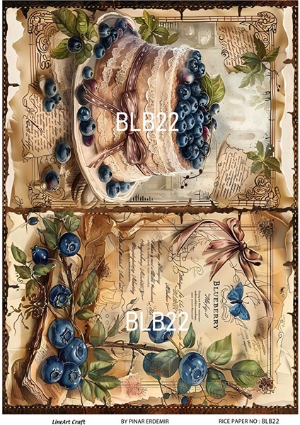 Blueberry Serisi BLB22 Pirinç Dekopaj 30*42 cm