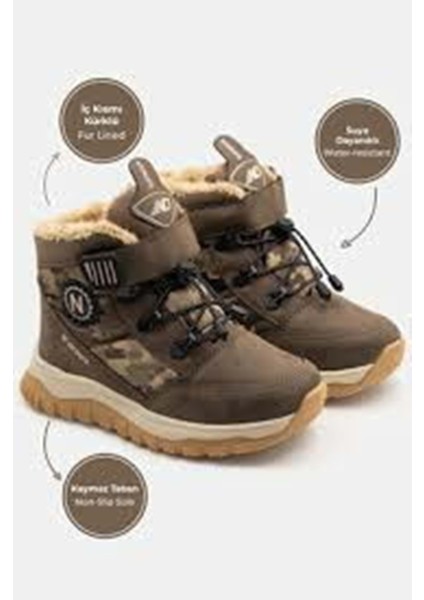 Içi Yünlü Su Geçirmez Soğuğa Dayanıklı Çocuk Bot - Kum - 28 modelleri