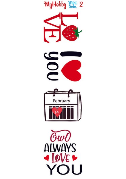 Sevgililer Gününe Özel Sulu Transfer, Aşk, Sevgi, Hobi 6*25 Cm, 4'lü Set fırsatları