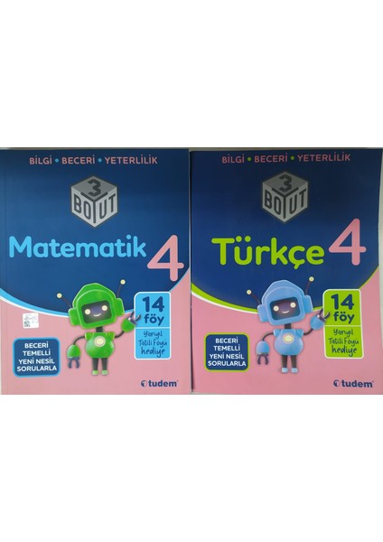 Tudem Yayınları 4. Sınıf Matematik+Türkçe 3 Boyut Ikili Set