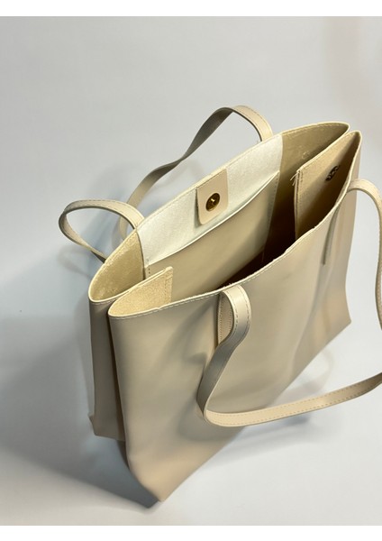 Regan Bej Mat Kadın Omuz ve Kol Çantası