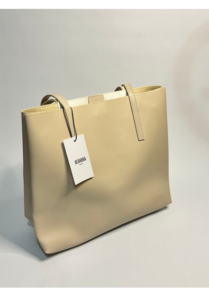 Regan Bej Mat Kadın Omuz ve Kol Çantası