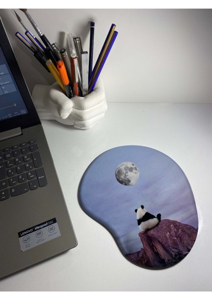 Panda ve Ay Temalı Bilek Destekli Mouse Pad