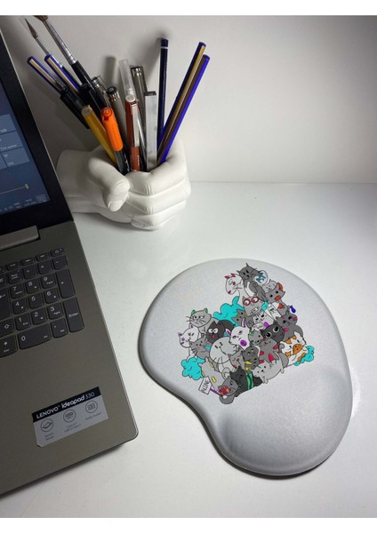 Kitten Desenli Bilek Destekli Mouse Pad