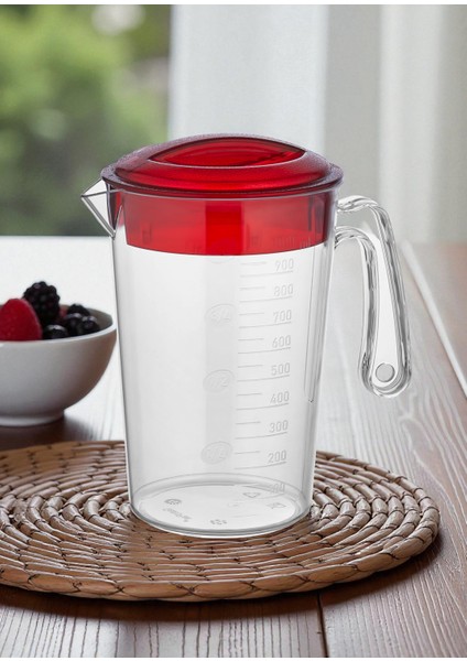 Kırılmaz Şeffaf Polikarbon Sürahi (1 Lt & 2 Lt) – Kırmızı Kapaklı, Ölçü Göstergeli, Cam Görünümlü fiyatları