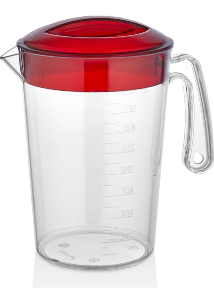Kırılmaz Şeffaf Polikarbon Sürahi (1 Lt & 2 Lt) – Kırmızı Kapaklı, Ölçü Göstergeli, Cam Görünümlü fırsatları