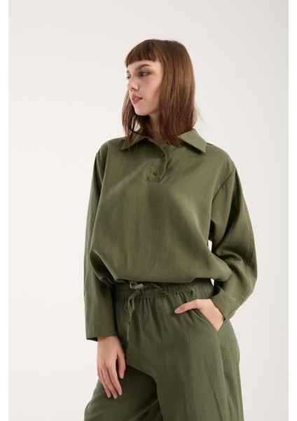 Ipeksi Yumuşaklıkta Modal Kumaş Rahat Kesim Uzun Gömlek