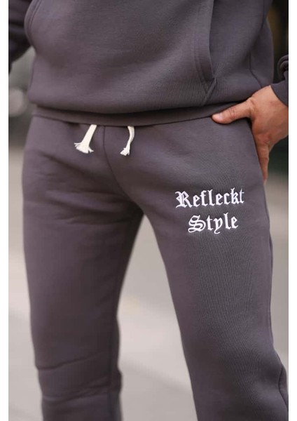 Erkek Unisex Kapüşonlu Kanguru Cepli Şardonlu 3 Iplik Kışlık Içi Polarlı Günlük Eşofman Takım fırsatları