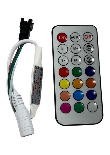 SP104E WS2811-WS2812 Volt Argb Pixel Kontrol Devresi 21 Tuşlu Rf Kumandalı Magic LED indirimleri