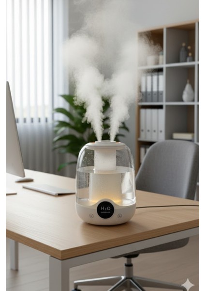 Glr K07 Beyaz Çift Spreyli Ultrasonik Sessiz Hava Nemlendirici ve Gece Lambası | 3l Kapasite modelleri
