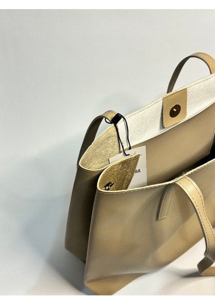 Regan Koyu Bej Mat Kadın Omuz ve Kol Çantası