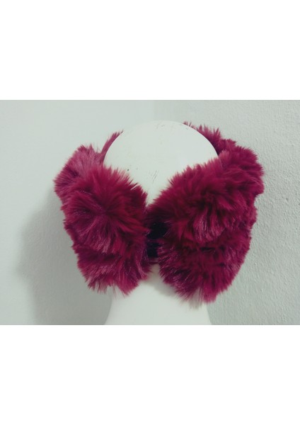 Pelüş Kürk Kafa Bandı ,bandana, Boyunluk ,sıcak Kulaklık, Ayarlanabilir Lastikli En 10-12 cm