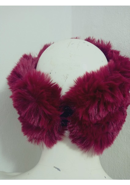 Pelüş Kürk Kafa Bandı ,bandana, Boyunluk ,sıcak Kulaklık, Ayarlanabilir Lastikli En 10-12 cm