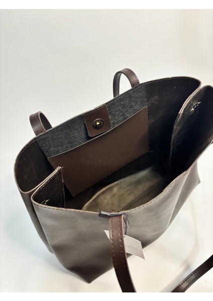 Regan Acı Kahve Mat Kadın Omuz ve Kol Çantası