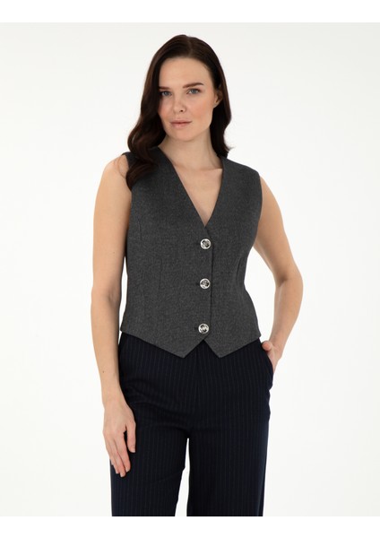 Kadın Antrasit Yelek 50296088-VR006