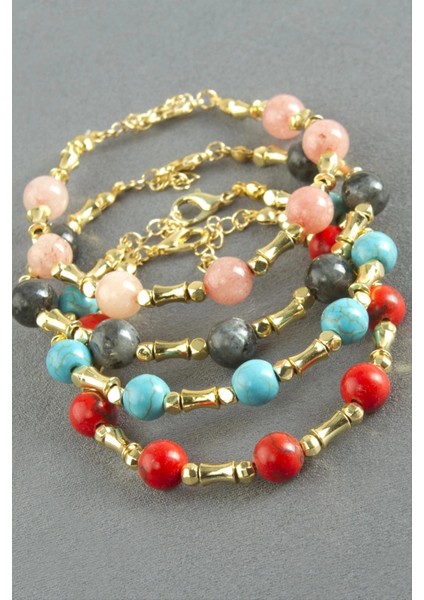 Ceyt Taşlı Metal Bileklik