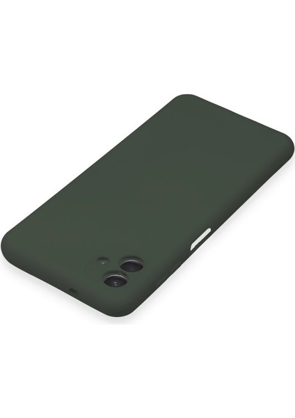 Samsung Galaxy A04 Kılıf Nano Içi Kadife Silikon - Koyu Yeşil