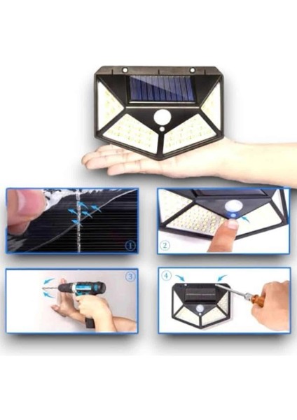 Güneş Enerjili Bahçe Lambası 100 LED Bahçe Lambası Bahçe Aydınlatma indirimleri