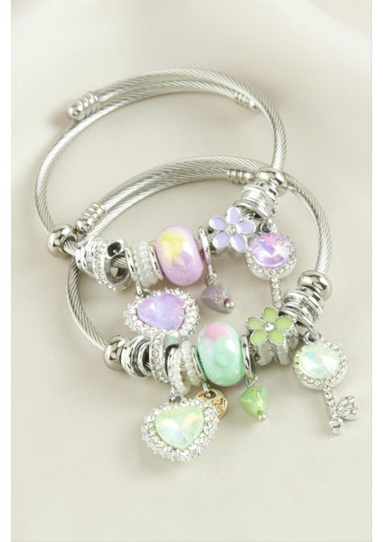 Techmrt Kalp Panora Bileklik-Gümüş Rengi