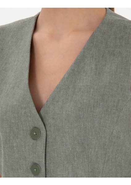 Kadın Haki Yelek 50306488-VR027