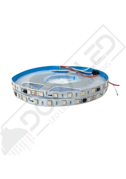 24V WS2811 Rgb Pixel Cob Şerit LED 60 Ledli IP20 5m
