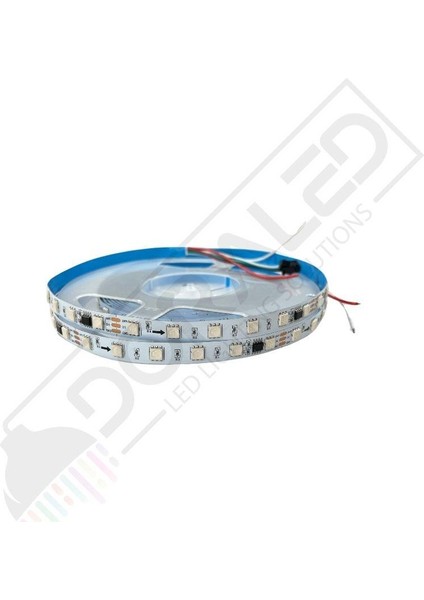 24V WS2811 Rgb Pixel Cob Şerit LED 60 Ledli IP20 5m