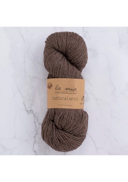 La Mia Natural Wool Koyu Kahverengi El Örgü Ipi - H6 - 33603