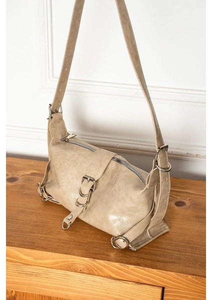 Carter Koyu Bej Mat Kadın Omuz ve Kol Çantası