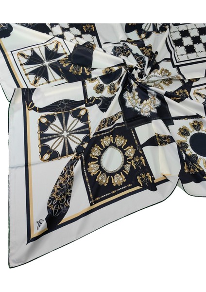 Vesi Eşarp Desenli Sport Twill Eşarp 120X120 cm