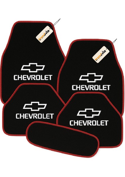 Chevrolet Logolu 5’li Oto Halı Paspas Seti – Kaymaz, Dayanıklı, Şık Araba Zemin Paspası