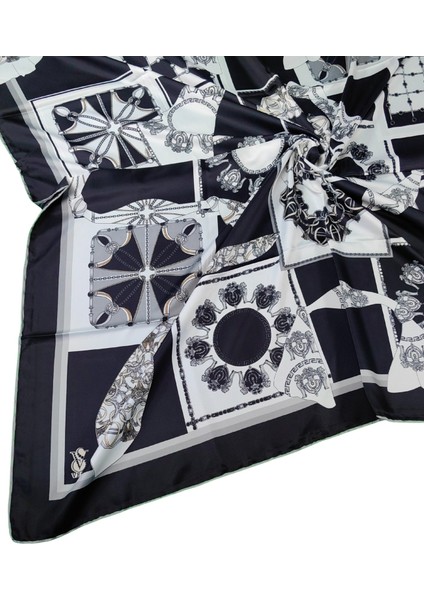 Vesi Eşarp Desenli Sport Twill Eşarp 120X120 cm