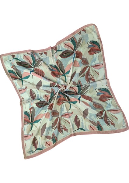 Ebruli Soft Pamuklu Çiçek Desenli Eşarp - 95X95 cm fiyatları