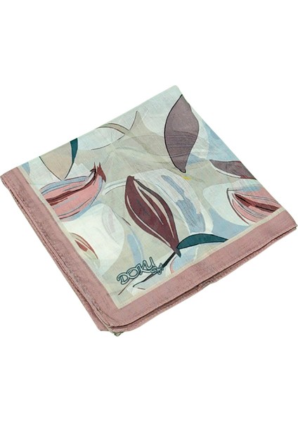 Ebruli Soft Pamuklu Çiçek Desenli Eşarp - 95X95 cm modelleri