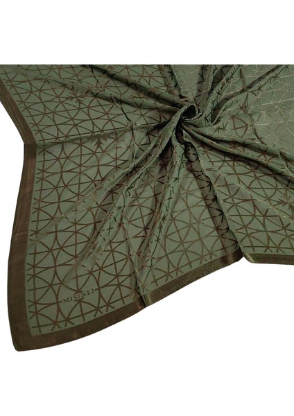 Mısırlı Eşarpları Devore Geometrik Desenli Eşarp