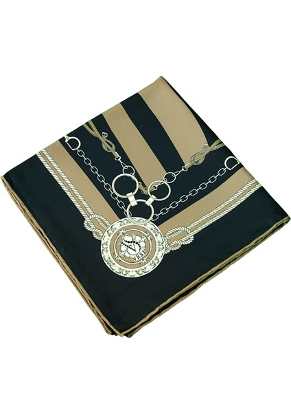 Vesi Eşarp Zincir Desenli Sport Twill Eşarp 120X120 cm