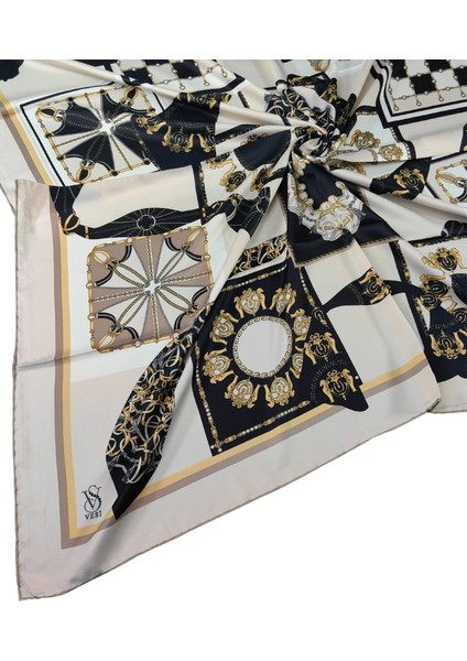 Vesi Eşarp Desenli Sport Twill Eşarp 120X120 cm