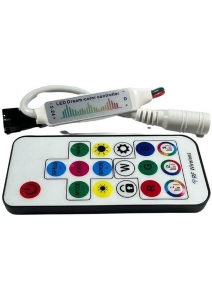 SP104E WS2811-WS2812 Volt Argb Müzikli Pixel Kontrol Devresi Rf Kumandalı Magic LED