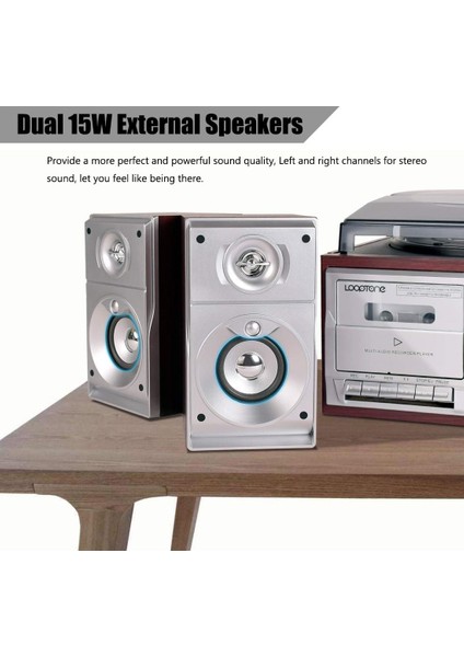 Bluetooth Cd'li Kaset USB Radyo 33-45-78 Plaklar Çalar Pikap Çift Hoparlörlü Kumandalı indirimleri