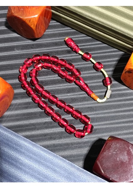 Çubuk Kehribar Tesbih Kırmızı Renkli fiyatları