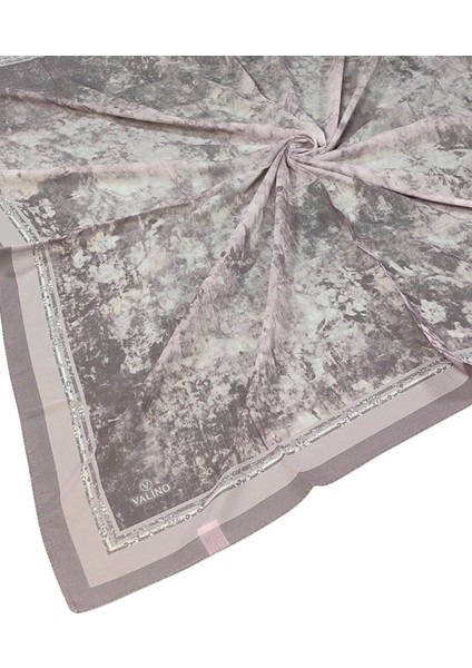 Valino Bulut Desenli Şifon Eşarp – 90X90 cm