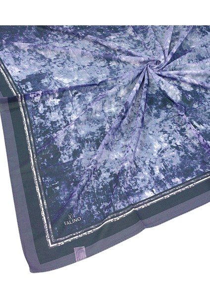 Valino Bulut Desenli Şifon Eşarp – 90X90 cm