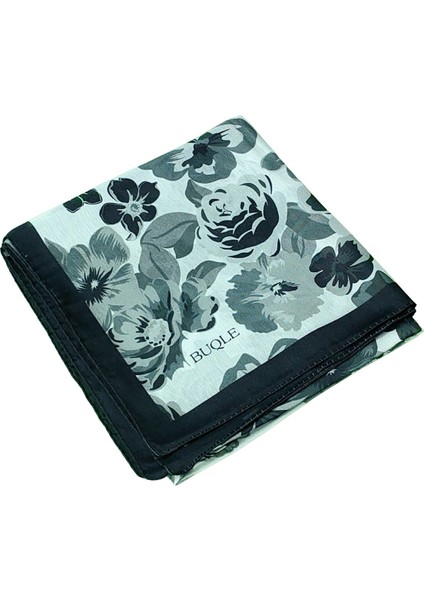 Buqle Jan Jan Çiçek Desenli Saten Eşarp - 100X100 cm fiyatları