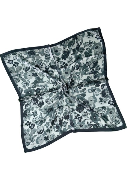 Buqle Jan Jan Çiçek Desenli Saten Eşarp - 100X100 cm modelleri