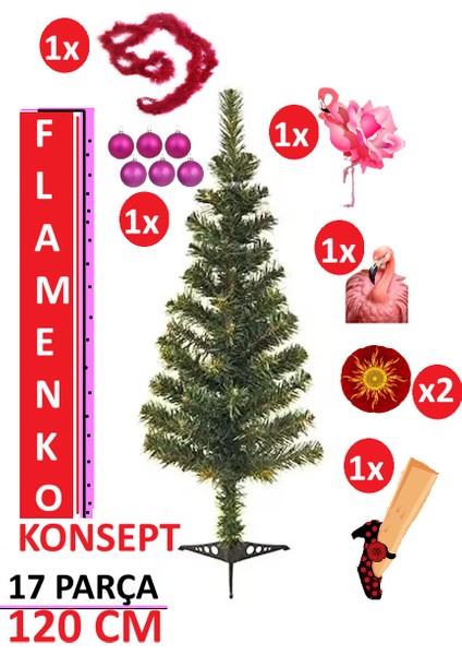 Flamenko Konsept 120 cm Yılbaşı Ağacı Seti