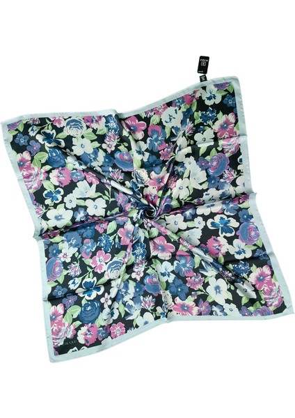 Buqle Jan Jan Çiçek Desenli Saten Eşarp - 100X100 cm modelleri