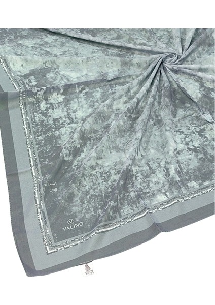 Valino Bulut Desenli Şifon Eşarp – 90X90 cm